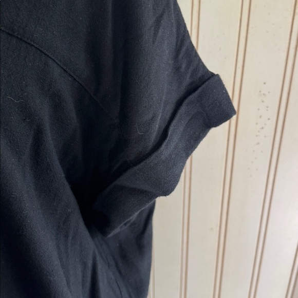 NWT 7115 By SZEKI Signature Black Shirt Button Down Dress - Picture 5 of 11